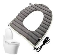 Funda de asiento de inodoro con calefacción única - Asiento de inodoro con calefacción suave, temperatura ajustable | Calefacción eléctrica para asiento de inodoro para invierno, comodidad de baño en
