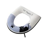 Funda de asiento de inodoro de dibujos animados, diseño de felpa, diseño de fácil instalación, accesorio para el hogar para niños, diseño de gato
