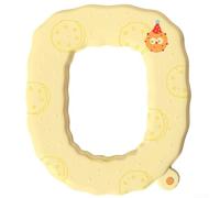 Funda de asiento de inodoro de EVA con tapa abatible para cobertura impermeable y protección higiénica reutilizable en inodoros estándar (amarillo)