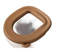 Funda de asiento de inodoro de EVA impermeable, almohadilla adhesiva antideslizante, suave, higiénica, fácil de limpiar, para inodoros estándar O U V (marrón)