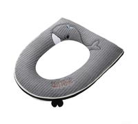 Funda de asiento de inodoro de franela gruesa, alfombrilla de felpa suave extra grande con cremallera, protección completa para uso en baño en invierno (C)