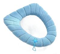 Funda de asiento de inodoro de invierno, forro polar de felpa gruesa y cálida con asas, lavable, almohadilla suave para baño, hogar, temporada fría, comodidad, color verde (V)