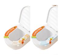 Funda de asiento de inodoro de material EVA con infusión de aromaterapia, respaldo antideslizante y mango integrado para un fácil manejo (F)
