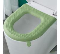 Funda de asiento de inodoro de silicona para ajuste, suave y agradable a la piel para un fácil levantamiento con cobertura envolvente completa, lavable, no se deforma, 42 x 38 x 2 cm, verde/azul/rosa