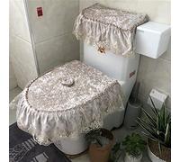 Funda de Asiento de Inodoro de Tela con Encaje de 3 Piezas con Cremallera, Gruesa, Lavable, cómoda, Protectora para Herramientas, elástica y Reutilizable.