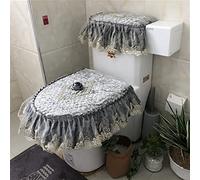 Funda de Asiento de Inodoro de Tela con Encaje de 3 Piezas con Cremallera, Gruesa, Lavable, cómoda, Protectora para Herramientas, elástica y Reutilizable.
