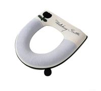 Funda de asiento de inodoro de terciopelo grueso, almohadilla acolchada suave con cremallera, lavable, reutilizable, ajuste elástico, para la mayoría de inodoros estándar, decoración de baño del hogar