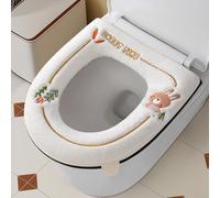 Funda de asiento de inodoro gruesa en forma de U con mecanismo de cremallera para un ajuste cómodo y fácil extracción, lavable y reutilizable, diseñada para dimensiones estándar de inodoro (blanco)