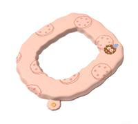 Funda de asiento de inodoro lavable fabricada con EVA elástica, cuenta con asa para una extracción y reinstalación sin esfuerzo según sea necesario (rosa)