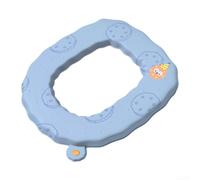 Funda de asiento de inodoro lavable fabricada con EVA elástica, cuenta con asa para una extracción y reinstalación sin esfuerzo según sea necesario (azul)