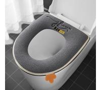 Funda de asiento de inodoro reforzada de piel sintética con capa superior de fibra gruesa y cremallera para una cobertura completa del asiento (A)