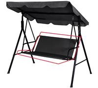 Funda de Asiento de Jardín para Columpio de Jardín, para Silla Mecedora de Jardín, Fundas para Silla de Jardín, 2 y 3 Plazas (168 * 56 * 56cm), Color Negro