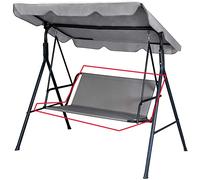 Funda de Asiento de Jardín para Columpio de Jardín, para Silla Mecedora de Jardín, Fundas para Silla de Jardín, 2 y 3 Plazas (148 x 52 x 52 cm), Color Gris