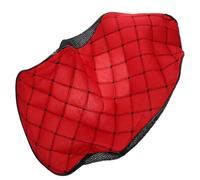 Funda de Asiento de Motocicleta Roja Transpirable antideslizante | Patrón de Rejilla, Diseño Flexible, Malla y Lino, para Verano y Trayectos Urbanos en Moto o Ciclomotor