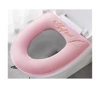 Funda de asiento inodoro for invierno, cálida y, for baño, lavable, extraíble, con cremallera tapa abatible, resistente al agua, for uso doméstico(PINK)