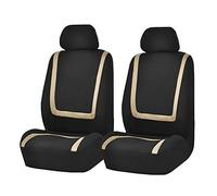 Funda de Asiento para Coche para Seat Leon ST Estate 2013-2026, Protectores de Asiento de Poliéster Transpirable Accesorios de Interior de Automóvil Duraderos Resistentes,Beige-4-piece Set