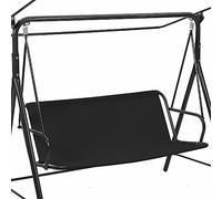 Funda de Asiento para Columpio de Jardín, Cubierta de Banco para Asiento, Funda de Repuesto para Silla Mecedora Exterior Patio, Balcón, Banco (115x48x48cm, Negro)