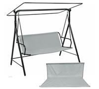 Funda de Asiento para Columpio de Jardín, Cubierta de Banco para Asiento, Funda de Repuesto para Silla Mecedora Exterior Patio, Balcón, Banco (Gris, 148x50x50cm)