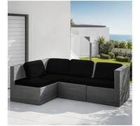 Funda de asiento para muebles de terraza de jardín Funda de asiento de recambio impermeable para patio, cojín de asiento para silla de ratán de exterior, lavable, duradero (Negro,Funda de sofá)