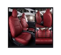 Funda de asiento personalizada, cojín especial for coche, funda de asiento de cuero universal for todas las estaciones, compatible con Tesla Model Y(Claret)