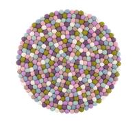 Funda de asiento redonda myfelt con forma de bola de fieltro multicolor - pastel