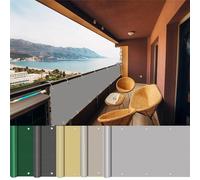 Funda de balcón gris claro de 170 x 800 cm, para jardines, camping, ocio, protección contra el viento y el sol, 100% protección de privacidad al aire libre.