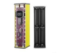 Funda de banco de energía de soldadura para baterías 8 x 18650, carcasa ABS transparente con soporte de carga rápida de 22,5 W, kit de montaje portátil (amarillo 22,5 W)