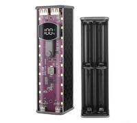Funda de banco de energía sin soldadura para 8 celdas, compatible con 5 V, 9 V, 12 V, puertos dobles tipo C con protocolos PD3.1 .0 AFC FCP (negro 22.5 W)