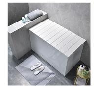 Funda de bañera plegable impermeable, bandeja de bañera de PVC, 0,6 cm de grosor, alfombrilla de baño a prueba de polvo para el hogar, experiencia de spa, tamaño portátil 70 x 138 cm, fácil de limpiar