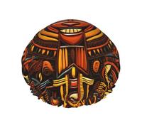 Funda de baño con estampado nacional para mujer, reutilizable, doble capa impermeable, gorros de ducha para mujeres y mujeres