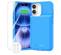 Funda de batería para iPhone 16/16e, carga rápida, 8500 mAh, ultradelgada, ligera, recargable, anticaídas, potente caja de jugo para iPhone 16/16e (6.1 pulgadas), color azul