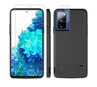 Funda de batería para Samsung Galaxy S20 FE con soporte, 5000 mAh, portátil, recargable, batería extendida, cargador de batería Power Bank Galaxy S20FE 5g funda decon protector de pantalla para cámara