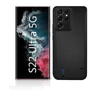 Funda de batería para Samsung Galaxy S22 Ultra 5G, Delgada, portátil, Recargable, Funda de Carga Ultra, Cargador de batería extendido, 5000 mAh con Protector de Lente de cámara