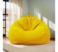 Funda De Bean Bag Solo para Adultos Silla Beanbag Grande Moderno Terciopelo para Oficina Y Sala De Estar Silla Beanbag Gaming,B,80 * 90cm