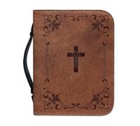 Funda de Biblia for Mujer de Cuero PU - Bolsillo de Almacenamiento de Accesorios, Se Adapta a Biblias/Libros devocionales, Material Protector de Primera Calidad - Elegante Regalo(Pattern M,30.5CM)