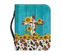 Funda de Biblia for Mujer de Cuero PU - Bolsillo de Almacenamiento de Accesorios, Se Adapta a Biblias/Libros devocionales, Material Protector de Primera Calidad - Elegante Regalo(Pattern A,30.5CM)