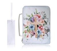 Funda de Biblia para Mujer, Estuche de Transporte de Biblia con Estampado Floral de 10x7 Pulgadas con Marcador, Fundas de Biblias de Tela Oxford para Accesorios de Suministros de Estudio de Biblias (