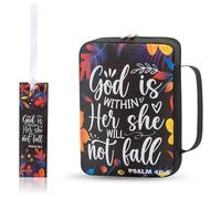 Funda de Biblia para Mujer, Funda de Biblia de Tela Oxford Impermeable de 10 x 7 Pulgadas con marcapáginas y asa, Bolsa de Transporte de Biblias para Mujeres y niñas (Estilo 1)
