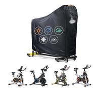 Funda de bicicleta estacionaria impermeable exterior con rejilla de ventilación, banda impermeable, 4 hebillas a prueba de viento, funda grande para bicicleta Peloton Bike+ y Schwinn