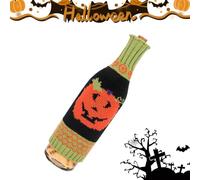 Funda de botella de vino de punto,Bolsa de vino de Halloween,Funda para botella de vino de Halloween, envoltorio para botella de tejer | Protector decorativo de la manga de la botella de vino, bolsas