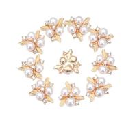 Funda de Botones con Pedrería 10 Uds. Botones de diamantes imitación flores for horquillas, decoración ropa, manualidades Vintage, accesorios costura for(Color 26)