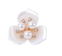 Funda de Botones con Pedrería 10 Uds. Botones de flores diamantes imitación, accesorios corazón, ramo novia, bolsa DIY, Material for manualidades for el cabello(Color 2)