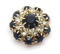 Funda de Botones con Pedrería 5 piezas de botones diamantes imitación flores Metal 20mm, accesorios decorativos vestido costura hechos a mano DIY(Color 14)