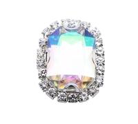 Funda de Botones con Pedrería 5 uds 25 * 33,0 MM diamantes de imitación rectangulares botones costura cuatro agujeros accesorios decorativos for prendas DIY(Color 20)