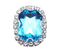 Funda de Botones con Pedrería 5 uds 25 * 33,0 MM diamantes de imitación rectangulares botones costura cuatro agujeros accesorios decorativos for prendas DIY(Color 28)