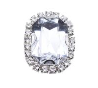 Funda de Botones con Pedrería 5 uds 25 * 33,0 MM diamantes de imitación rectangulares botones costura cuatro agujeros accesorios decorativos for prendas DIY(Color 38)