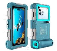 Funda de buceo impermeable profesional para esnórquel, 15 m, funda protectora para fotos y videos subacuáticos para iPhone 17/16/15/14/13/12Pro Max/Samsung S25/S24/S23/S22/S21Ultra/Plus, color verde