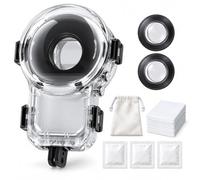 Funda de buceo invisible para Insta360 X6 con carcasa impermeable de 60 m | Captura subacuática de 360° con lentes dedicadas, reconocimiento automático y 24 inserciones antivaho