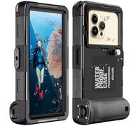 Funda de Buceo Submarino para iPhone 16/15/14/13/12/11 Pro MAX Samsung Galaxy S25/S24/S23/S22, [15 pies] Funda Impermeable Profesional de Buceo Submarino para fotografía y Video (Negro)
