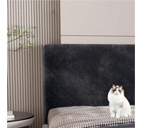 Funda De Cabecera Elástica De Terciopelo,Suave Y Resistente Al Polvo,Fácil De Instalar,Compatible con Camas Matrimoniales,Queen Y California King,Tela Lavable(Black,(71"-75"))